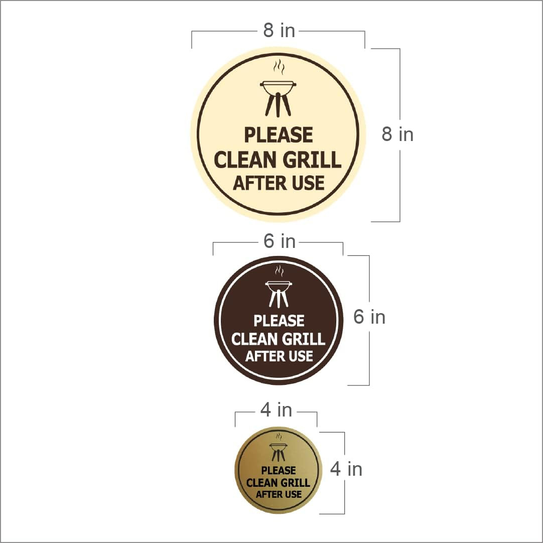 Circle Please Clean Grill after Use Sign – BBQ Cleaning Signage – Shared Living