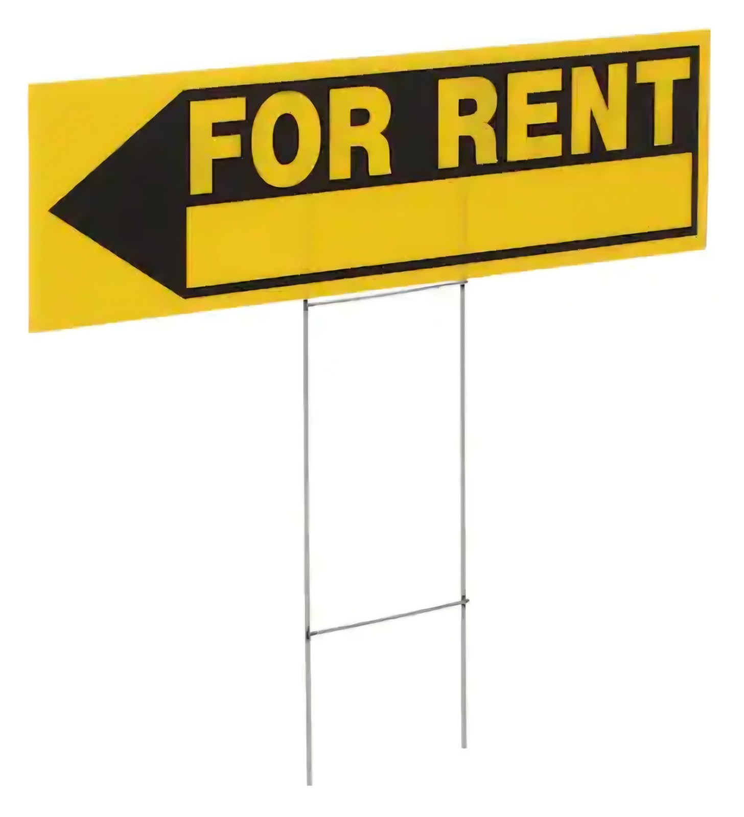 Everbilt Plastic Yellow 6&Prime; X 24&Prime; For Rent Sign w/Metal Stake Holder