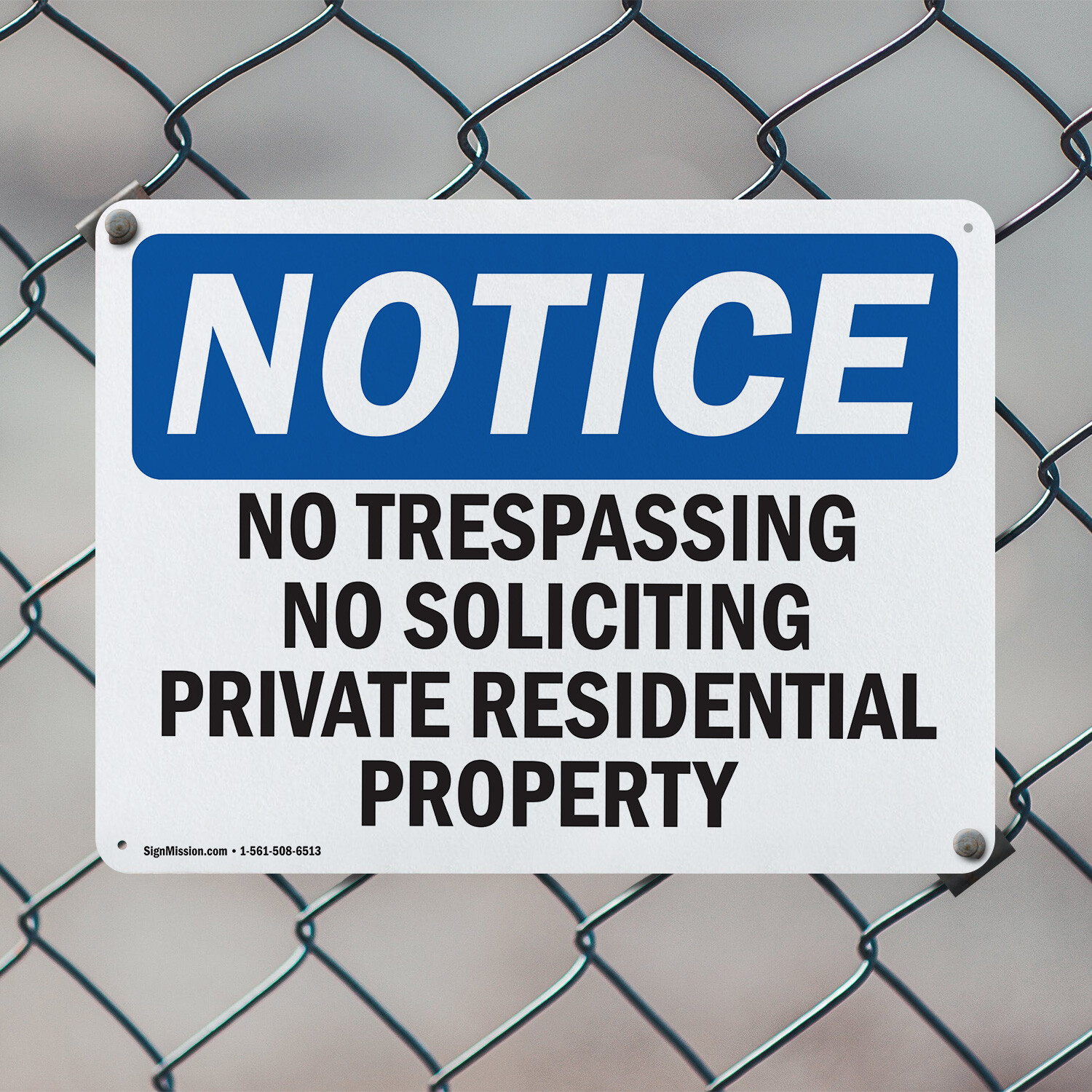(2 Pack) No Trespassing No Soliciting Private Residential OSHA Notice Sign Decal