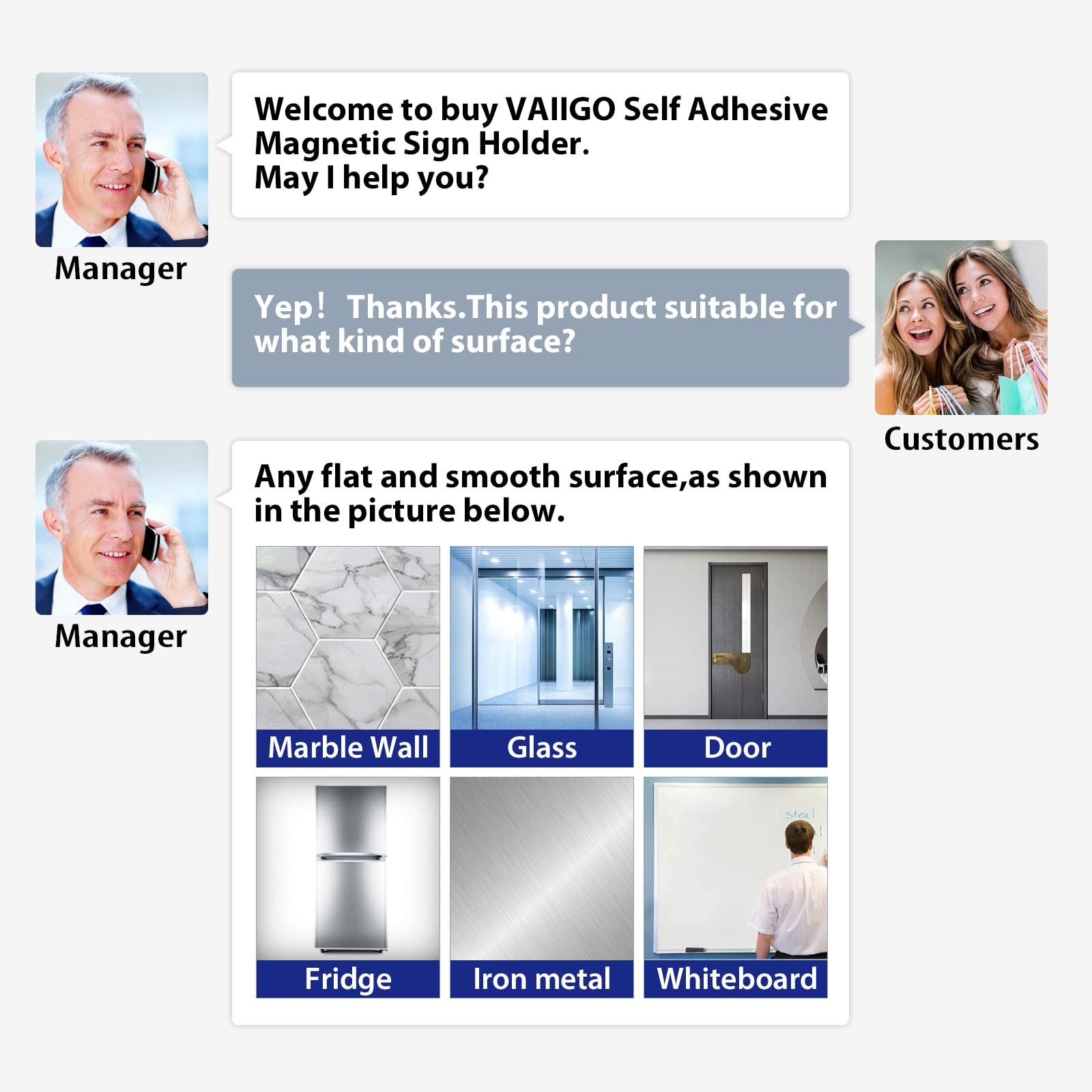 VAIIGO 11&Prime;x 17&Prime; Self Adhesive Magnetic Sign Holder, 11&Prime;x17&Prime; 10Pack, Black