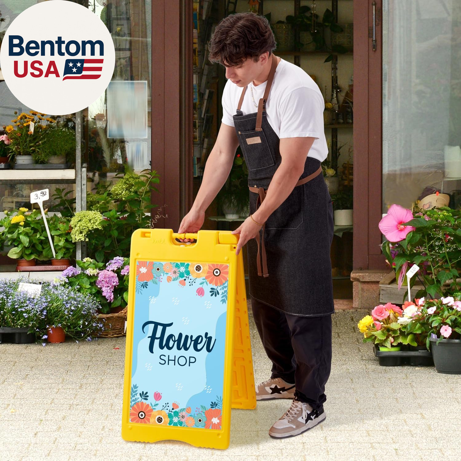 A-Frame Signboard 15.7” X 26” Display Surface – Small Outdoor Sandwich Board W/W