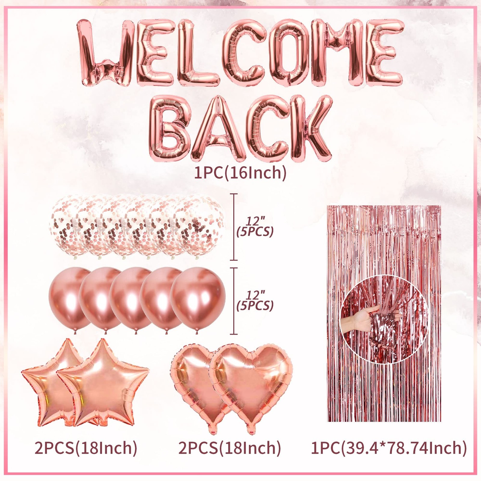 16 PCS Welcome Back Banner Balloons Welcome Back Office Decoration Welcome Ba…