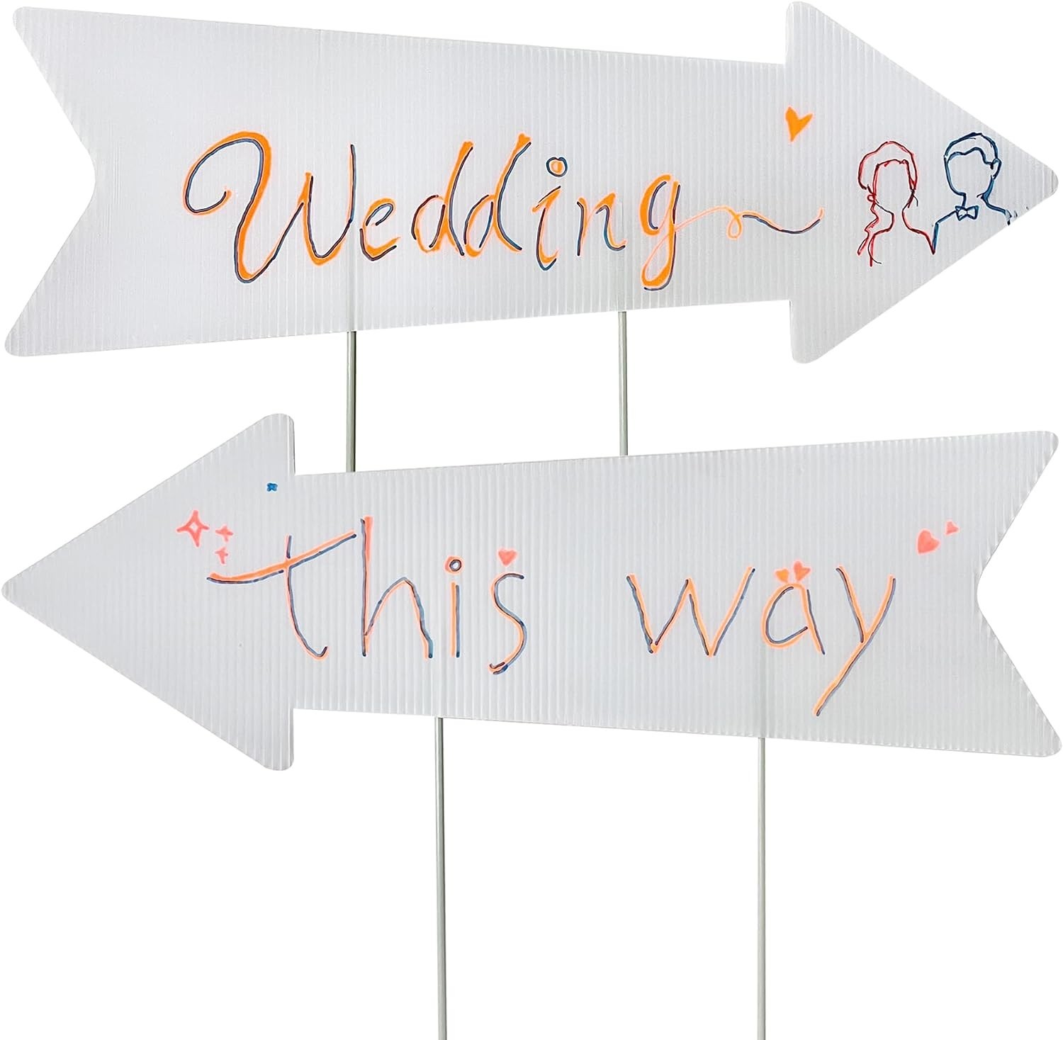Weather-Resistant 6-Piece Arrow Signs Set – Easy DIY Wedding Directional Tools