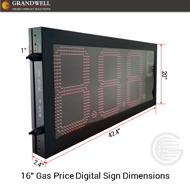 16&Prime; Digits LED Gas Sign 2 Red w/Remote/Complete Pack/42 ”x20&Prime;_ 5-Year Warranty