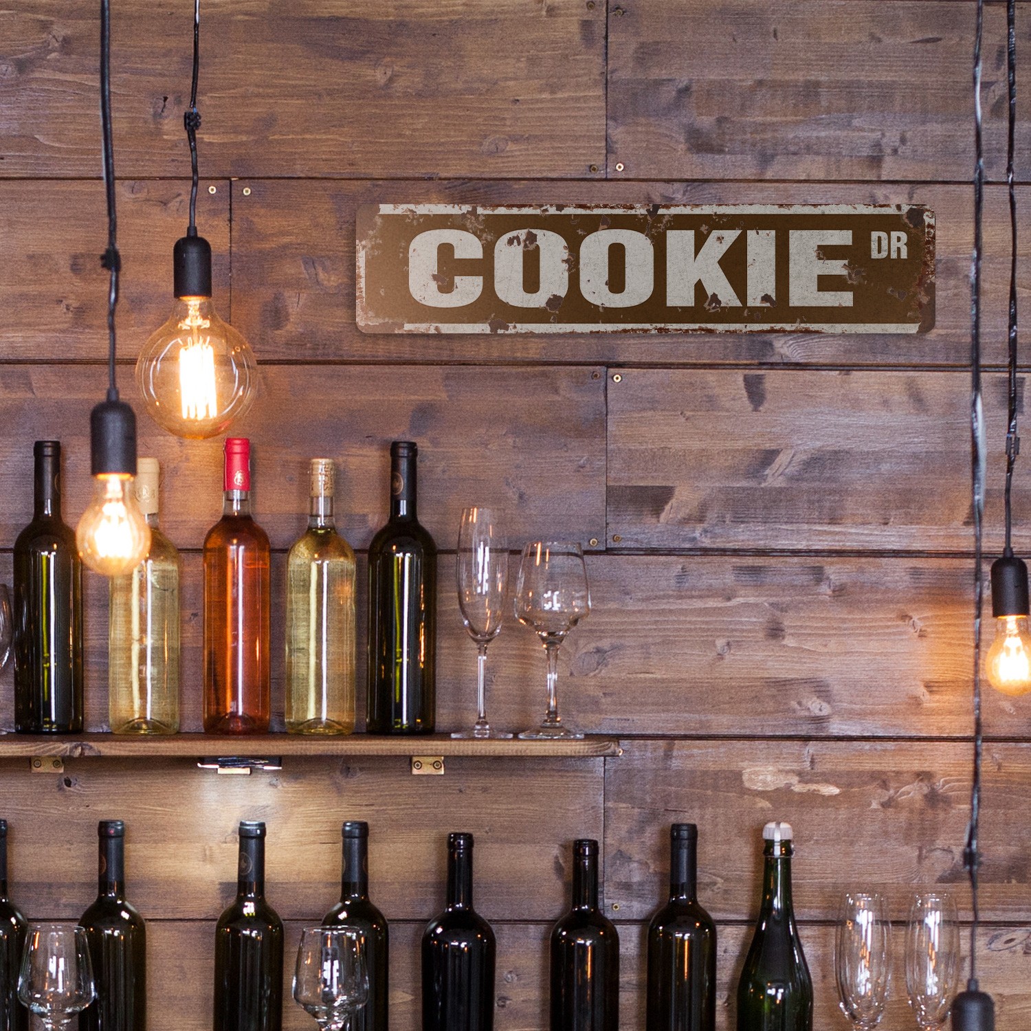 COOKIE Vintage Style Street Sign Metal Plastic bakery pastry sweets chocolate