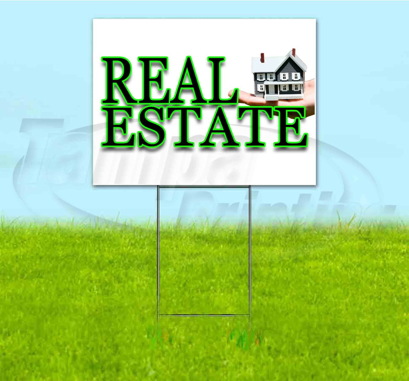 REAL ESTATE 18×24 Yard Sign WITH STAKE Corrugated Bandit USA BUSINESS REALTY