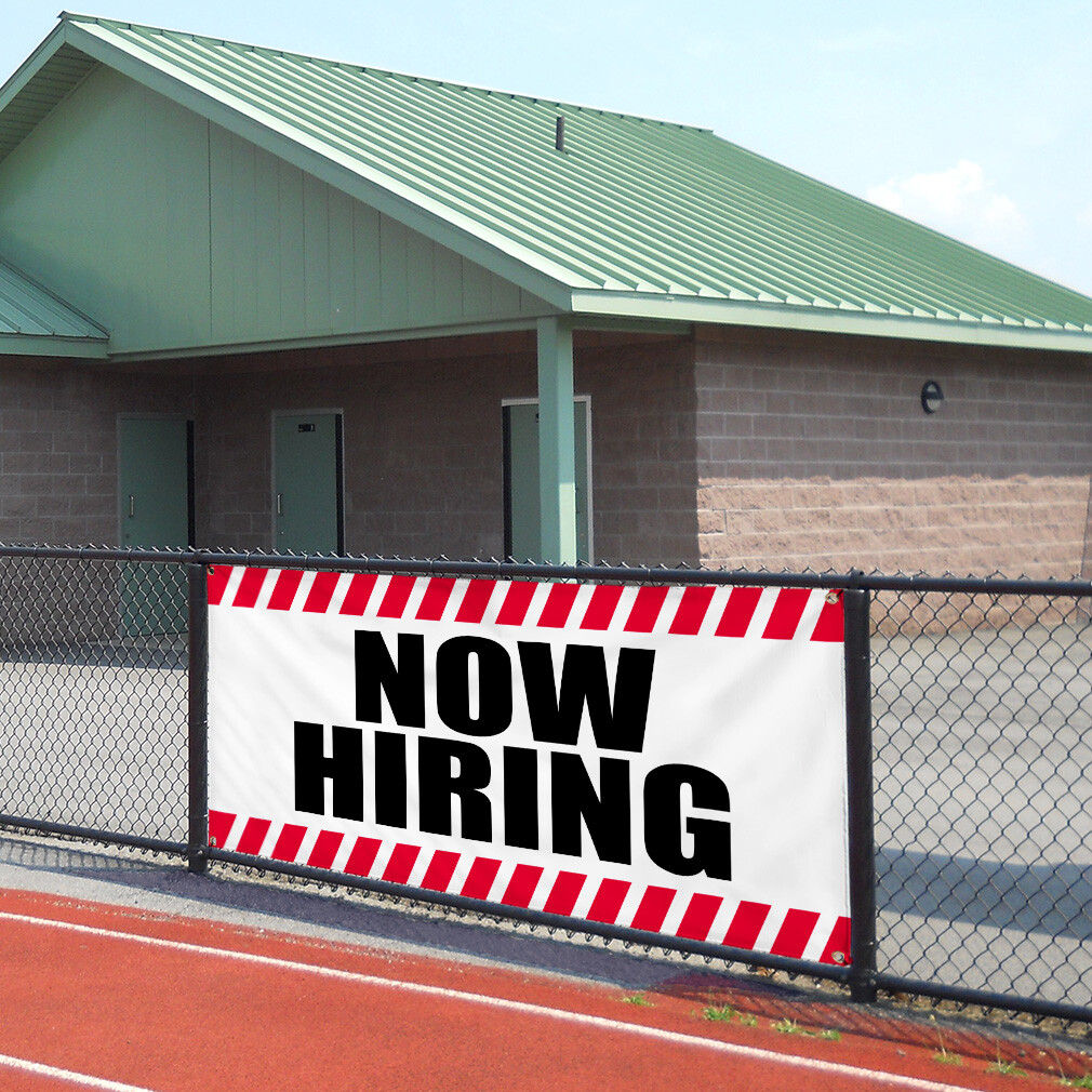 Vinyl Banner Multiple Sizes Now Hiring Business E Business Outdoor