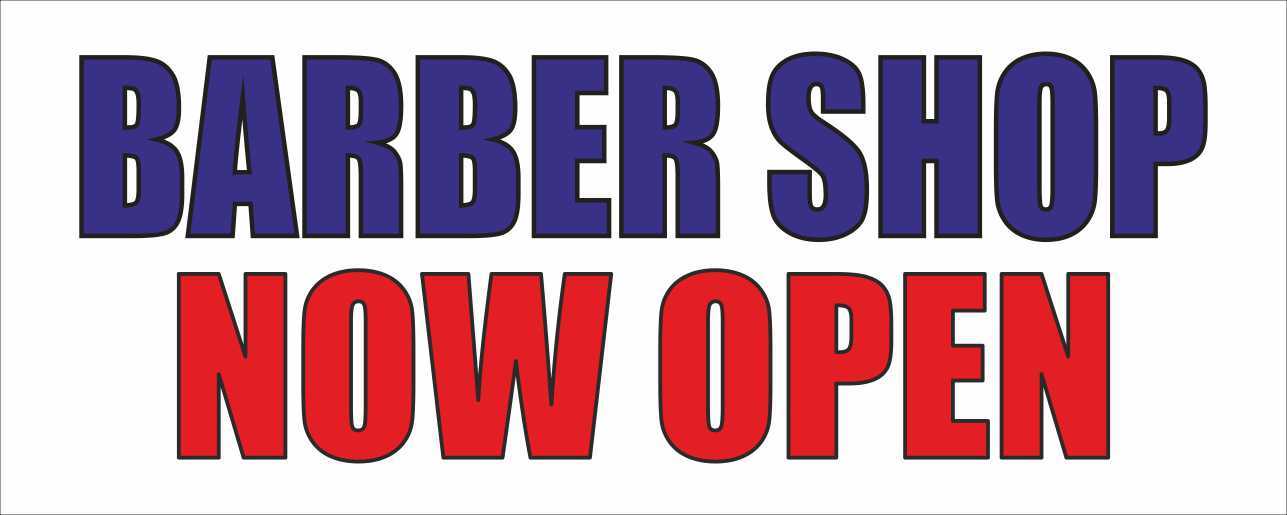 Barber Shop Now Open Advertising Banner Vinyl Mesh Sign haircut shave nail salon