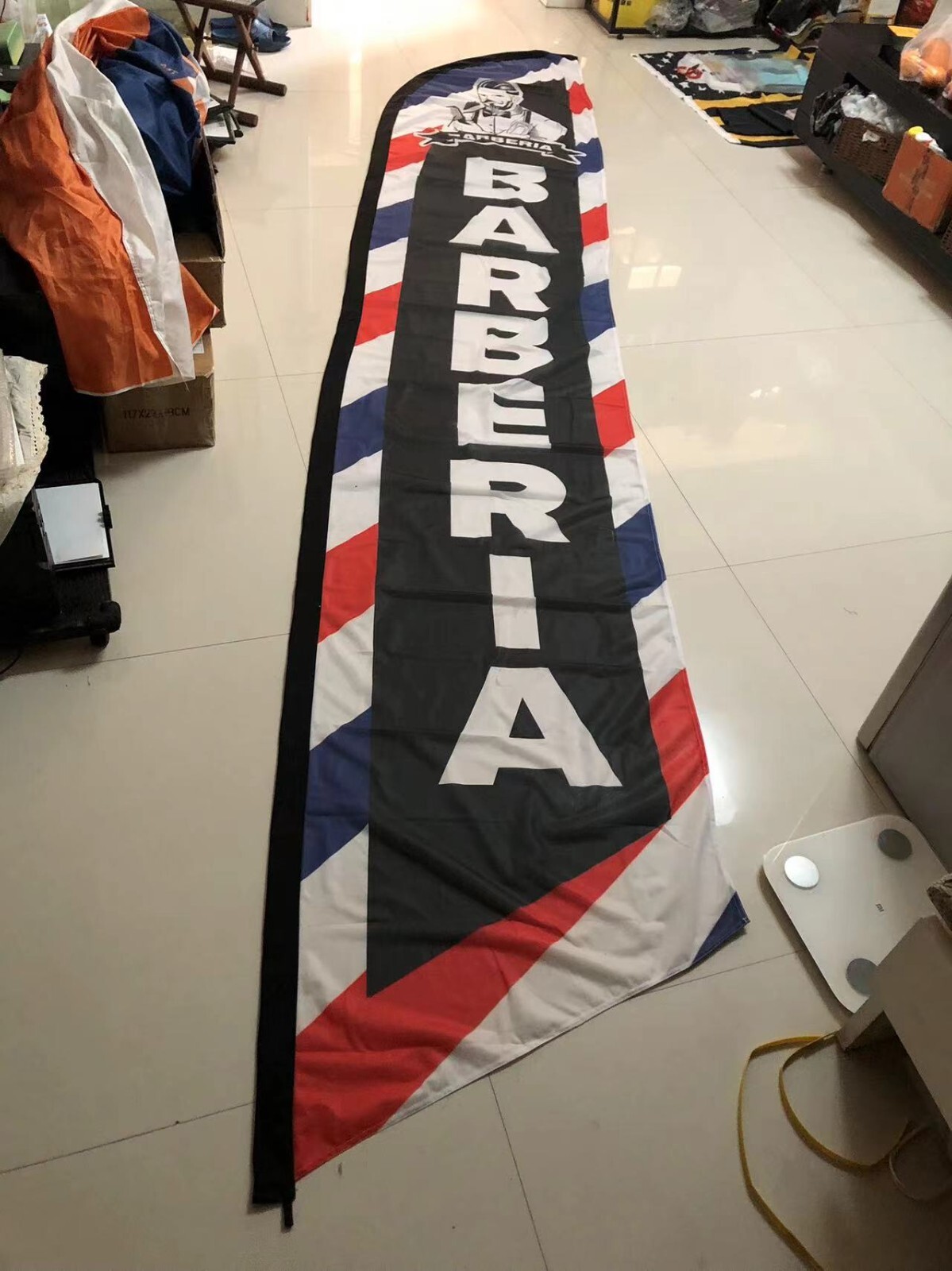 Barberia Barber Shop Swooper Flag 50 x 200 cm (2X6ft) Feather Super Bow Banner