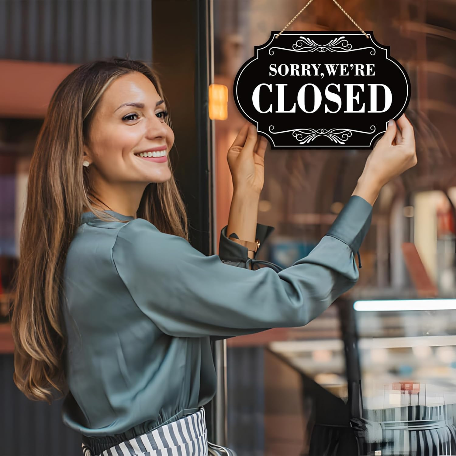 Open Closed Signs for Business, 11×8 Waterproof Double Sided Come In or Closed H