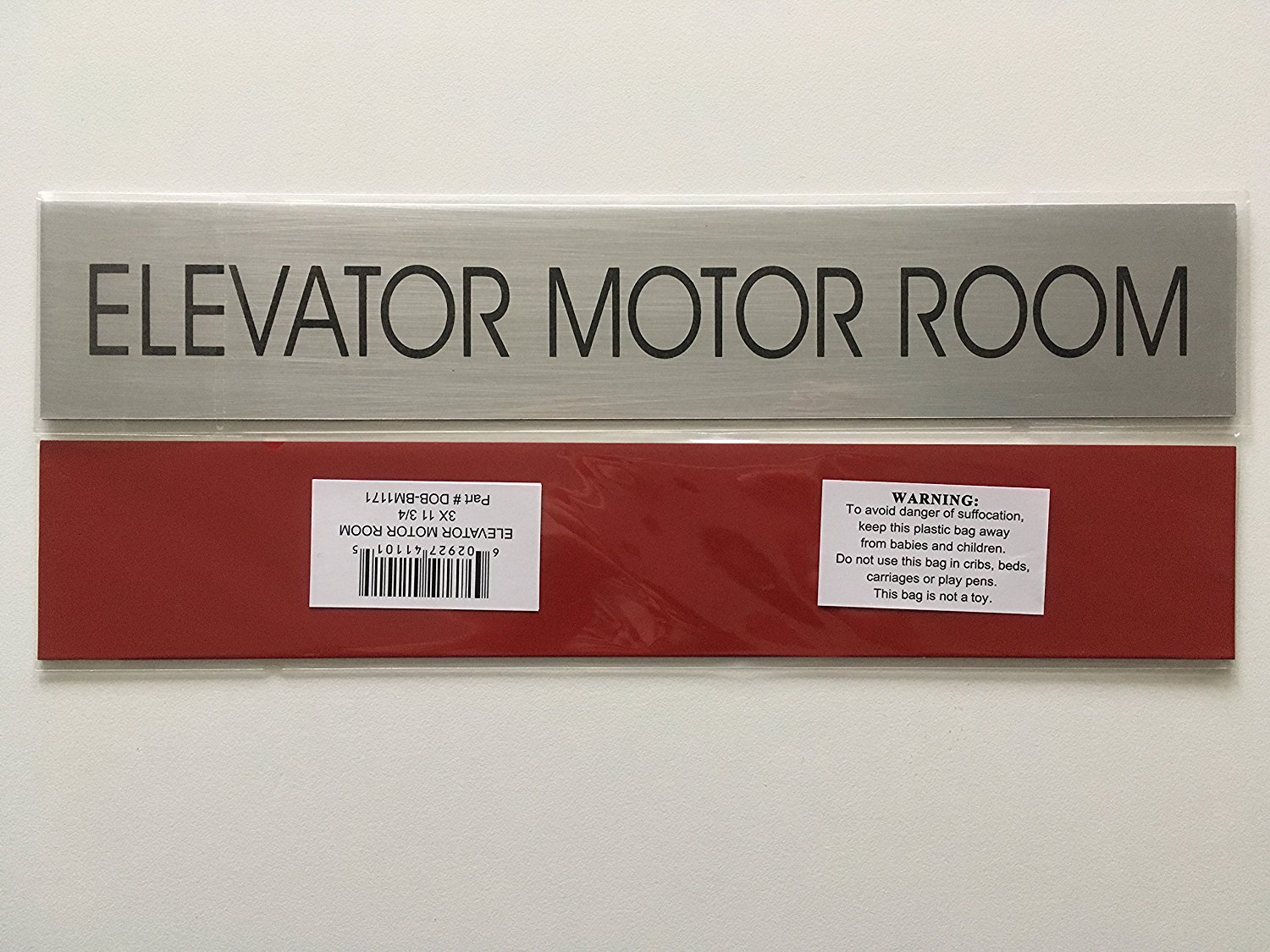 ELEVATOR MOTOR ROOM SIGN (BRUSHED ALUMINUM)-REF24-1027