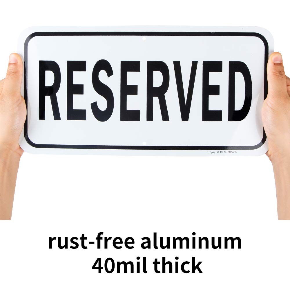 2 PCS Reserved Sign 12×6 Inch .040 Aluminum Reflective Rust Free Weather