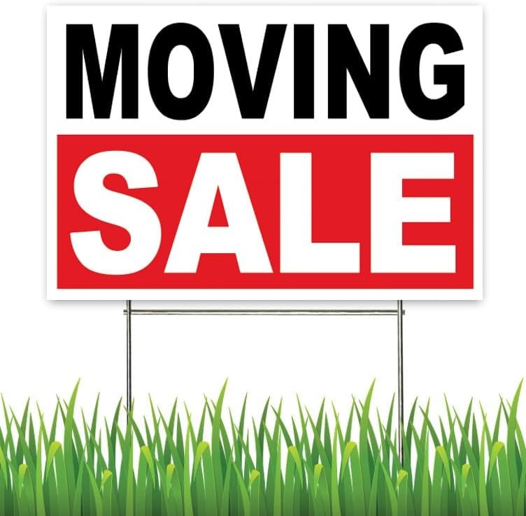 18×12 Inch MOVING SALE Yard Sign with Stake – wrb1s