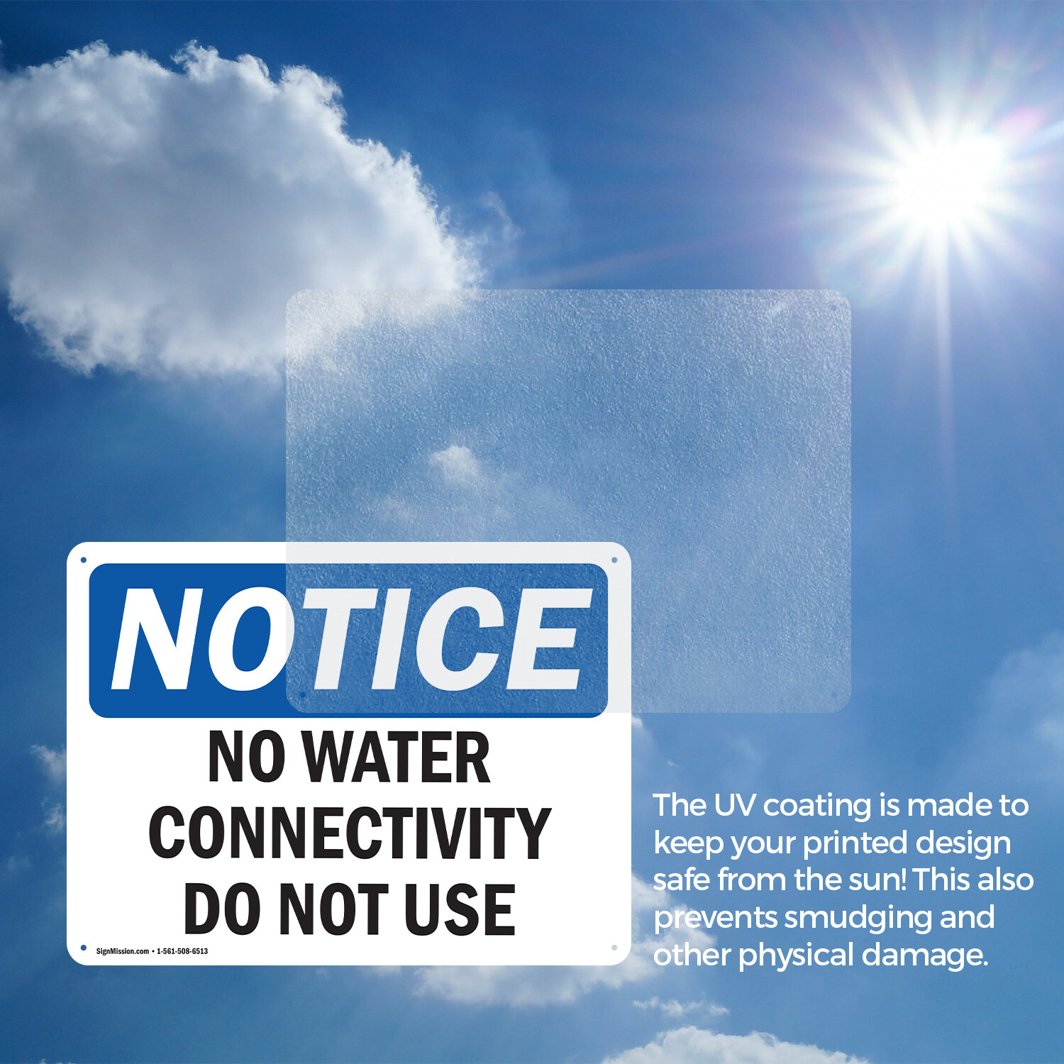 (2 Pack) No Water Connectivity Do Not Use OSHA Notice Sign Decal Metal Plastic