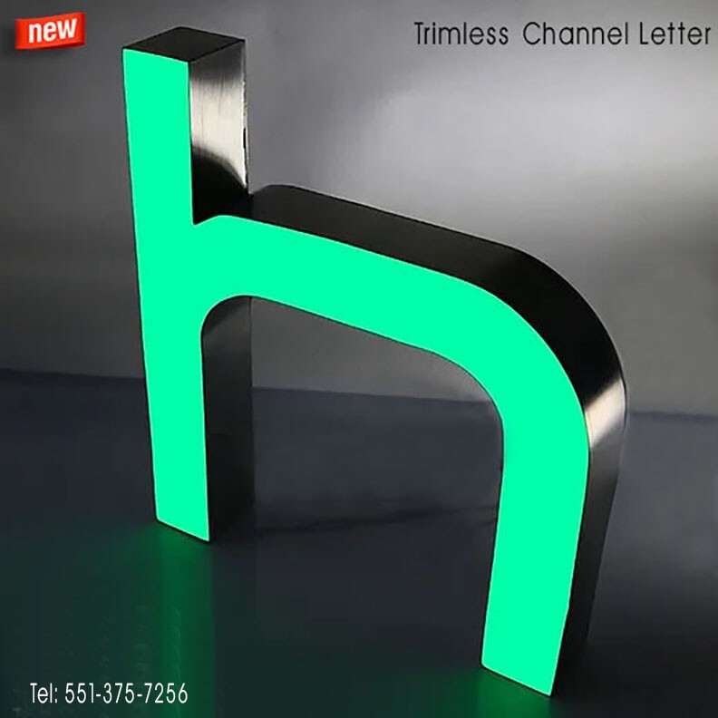 Custom made Trim less Channel Letters Signs Storefront signage 20 Inches