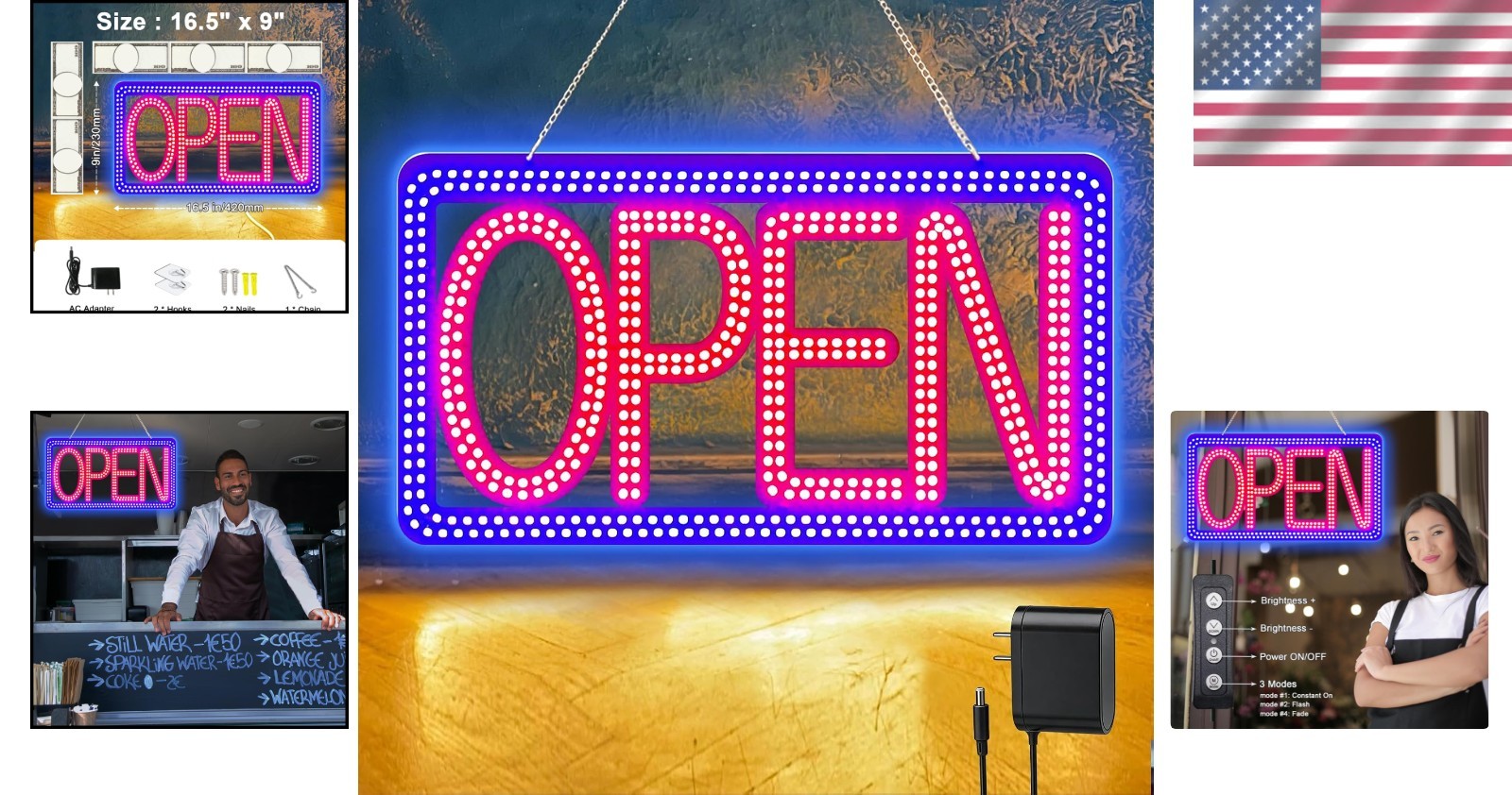 Ultra Bright 16.5&Prime;x9&Prime; LED Open Sign for Business