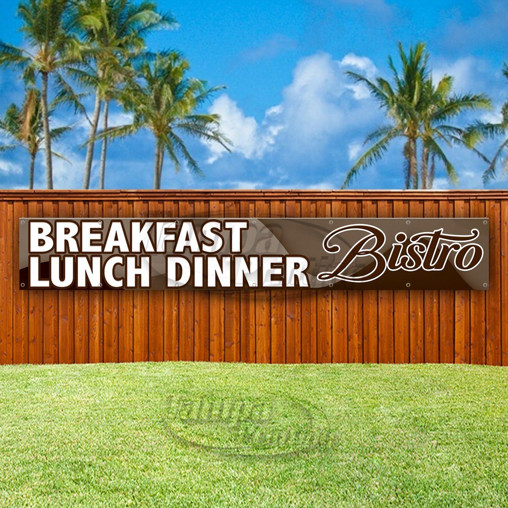 BREAKFAST LUNCH DINNER BISTRO Advertising Vinyl Banner Flag Sign USA XL01940