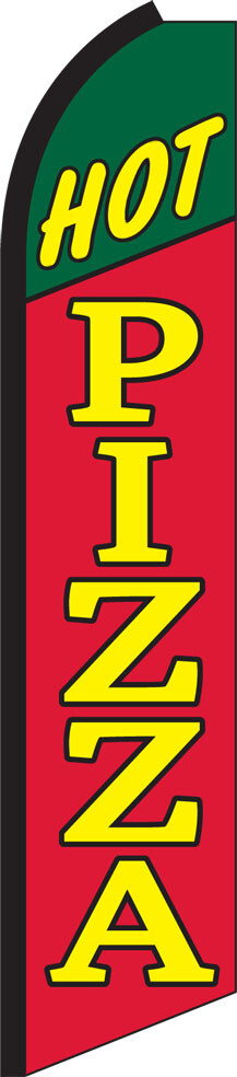 Hot Pizza Swooper Flag Feather Super Bow Banner