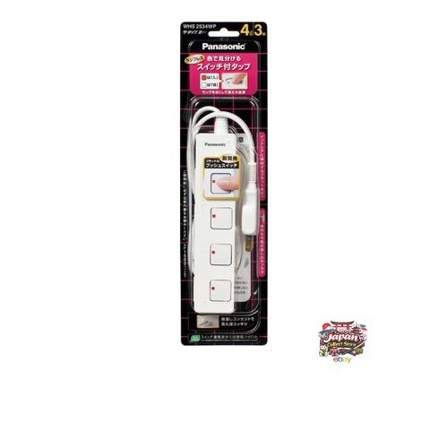 NEW Panasonic The Tap Z 4-outlet power strip with snap caps and 3m cord white.