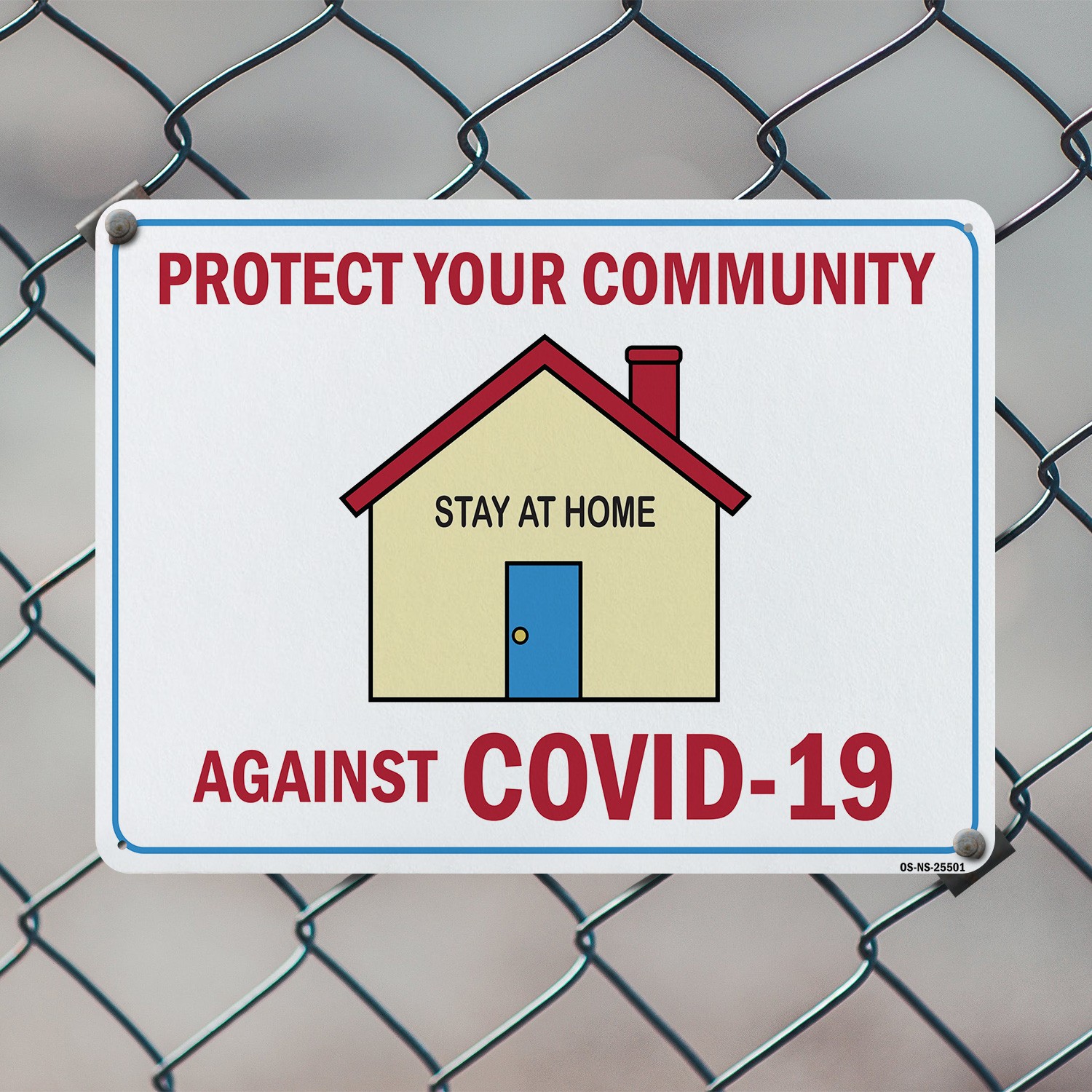 Protect Your Community Against COVID-19 Public Safety Sign, Decal 5 or 10 Pack