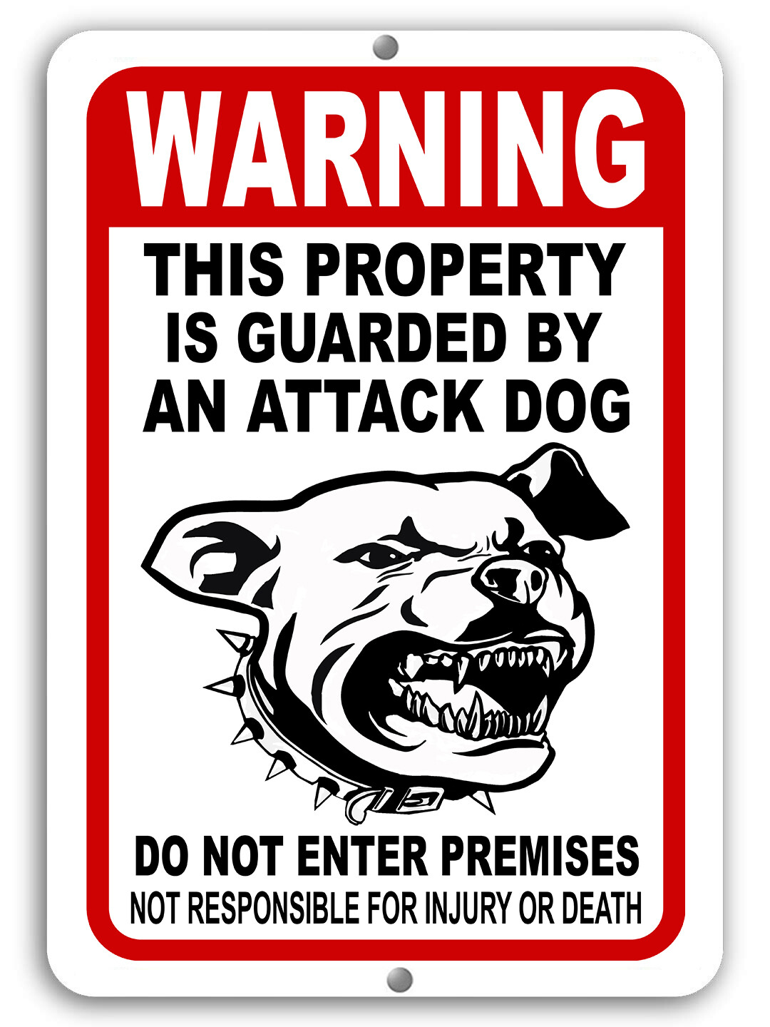 BEWARE OF DOG Sign Attack Dog on Duty Guard Dog 8&Prime;x 12&Prime; Aluminum Metal Warning