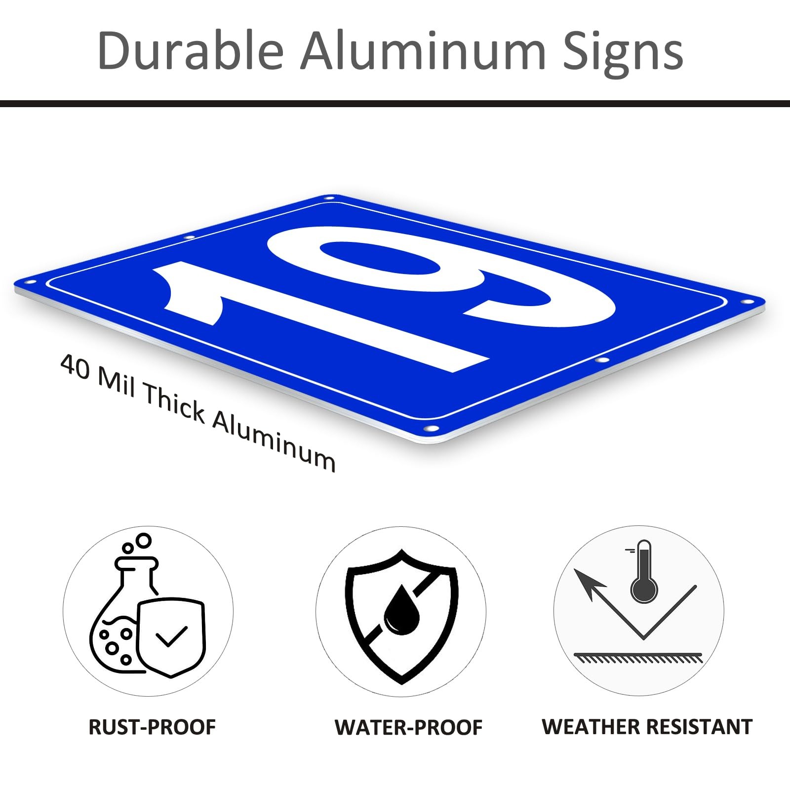 Numbered Sign 19 Aluminum Number Signs, 12×8 Inch Parking Lot Tennis Court