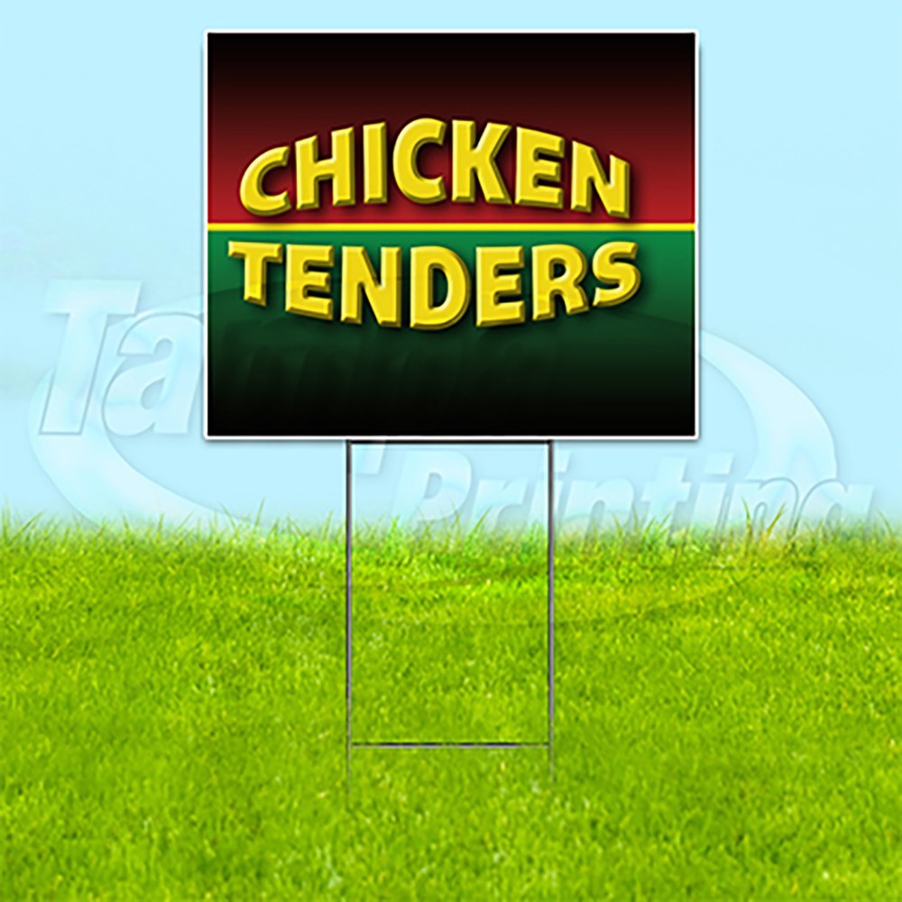 CHICKEN TENDERS 18×24 Yard Sign Food Plastic Corrugated WITH STAKE USA YS00204
