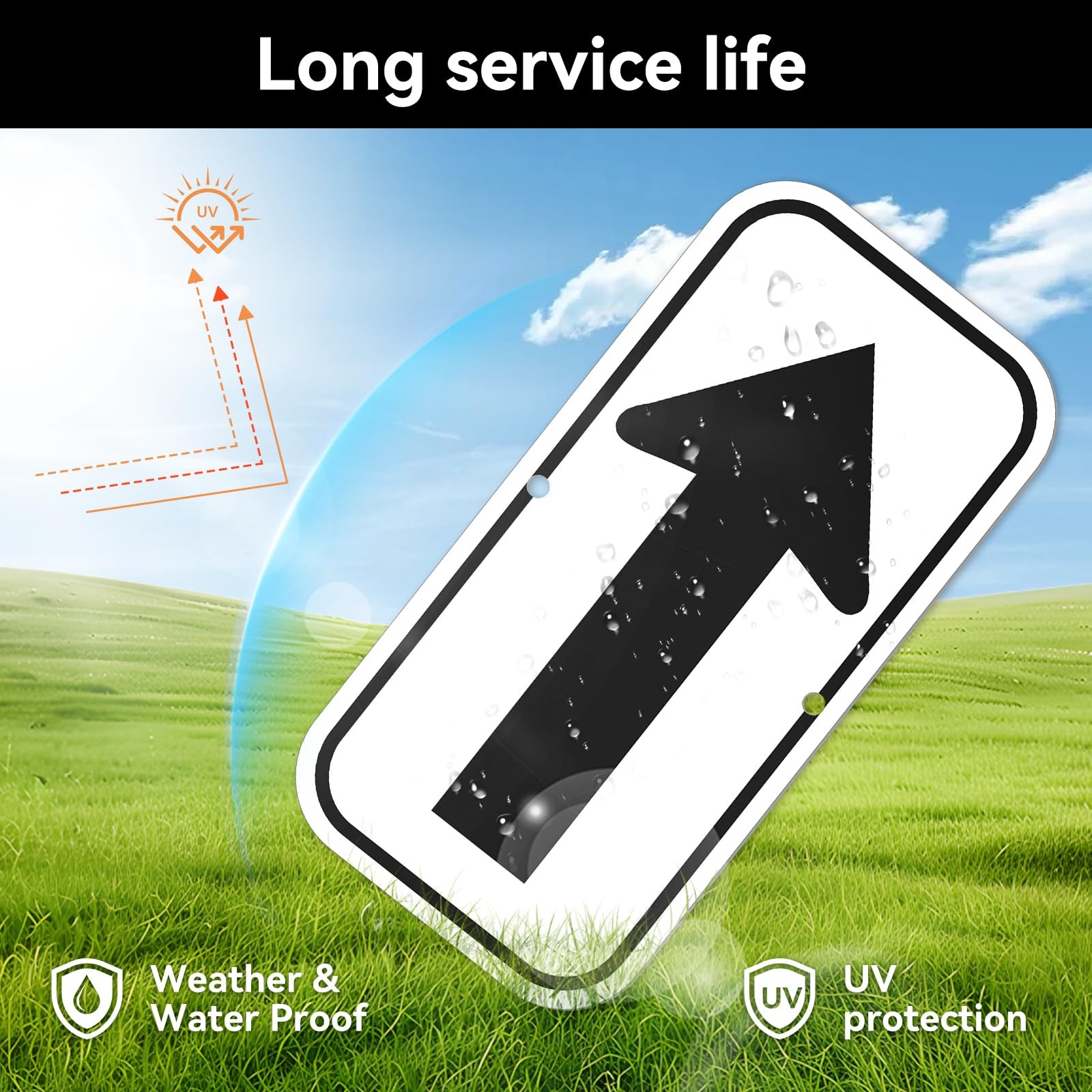 Arrow Sign, for Indoor or Outdoor Use Aluminum Reflective Signs Rust Free