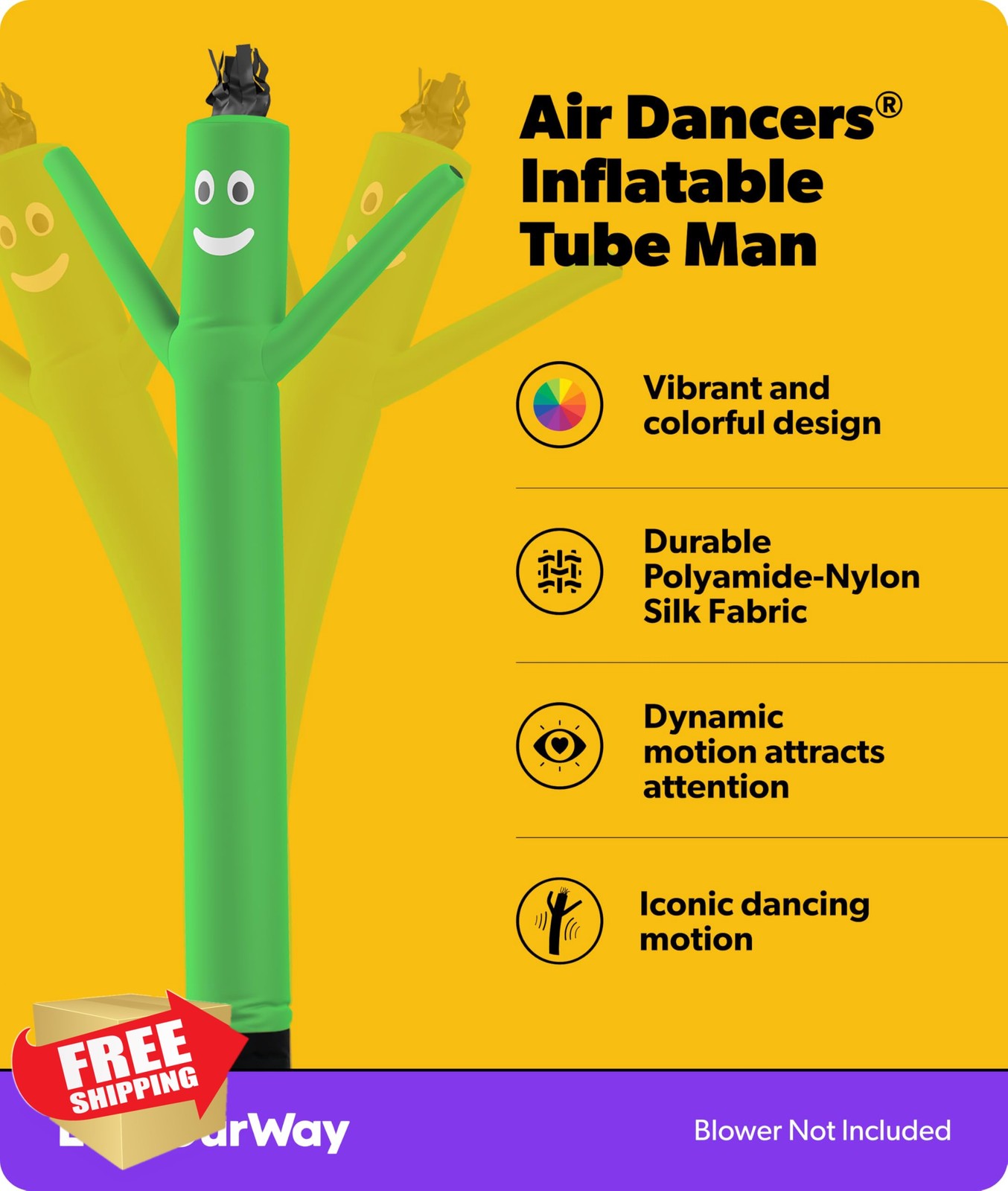 LookOurWay 10ft Green Air Dancers Attachment