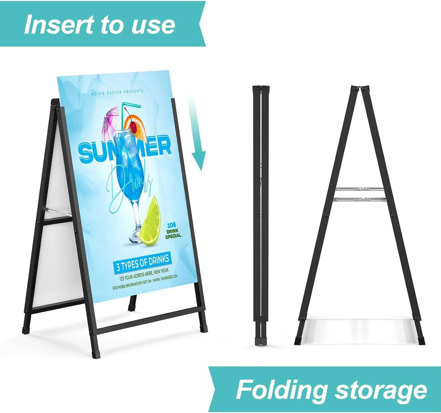 A Frame Signs 36 Inch Outdoor Heavy Duty Sandwich Board Double Sided Relx 24×36