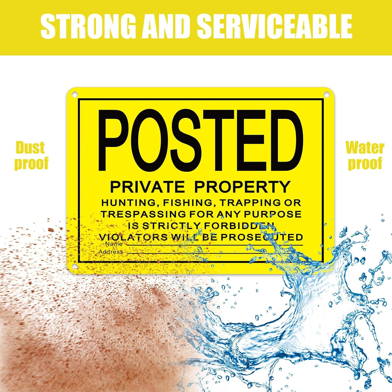 8 Pcs Large Posted No Trespassing Signs Private Property 10 X 14 Inch Metal No H
