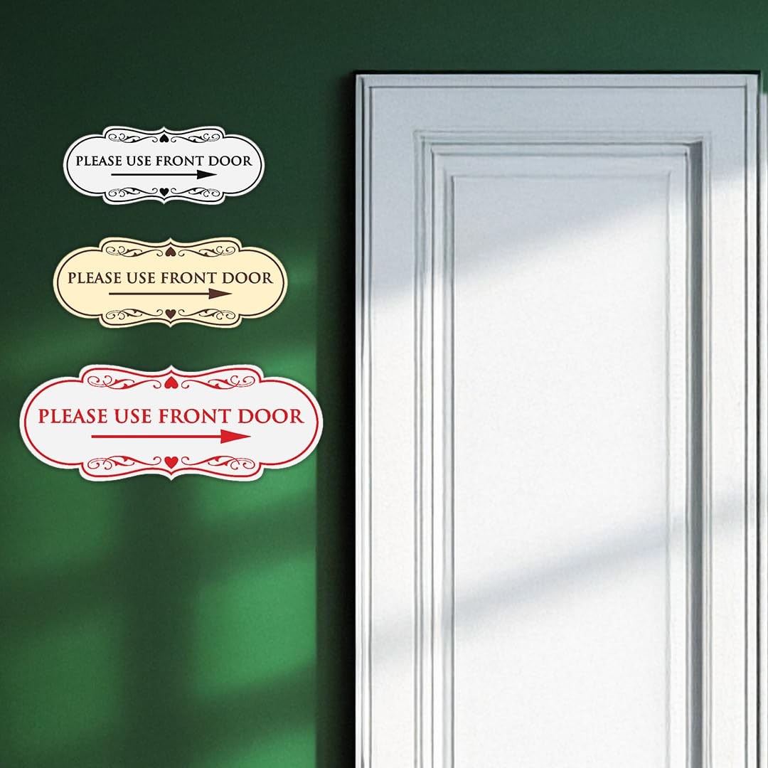Please Use Front Door Right Arrow Sign Black Gold Large 1 PCS