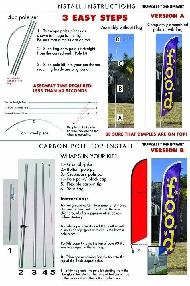 Agua Purificada Advertising Feather Flag Banner Spanish Swooper Flag Kit Sign…