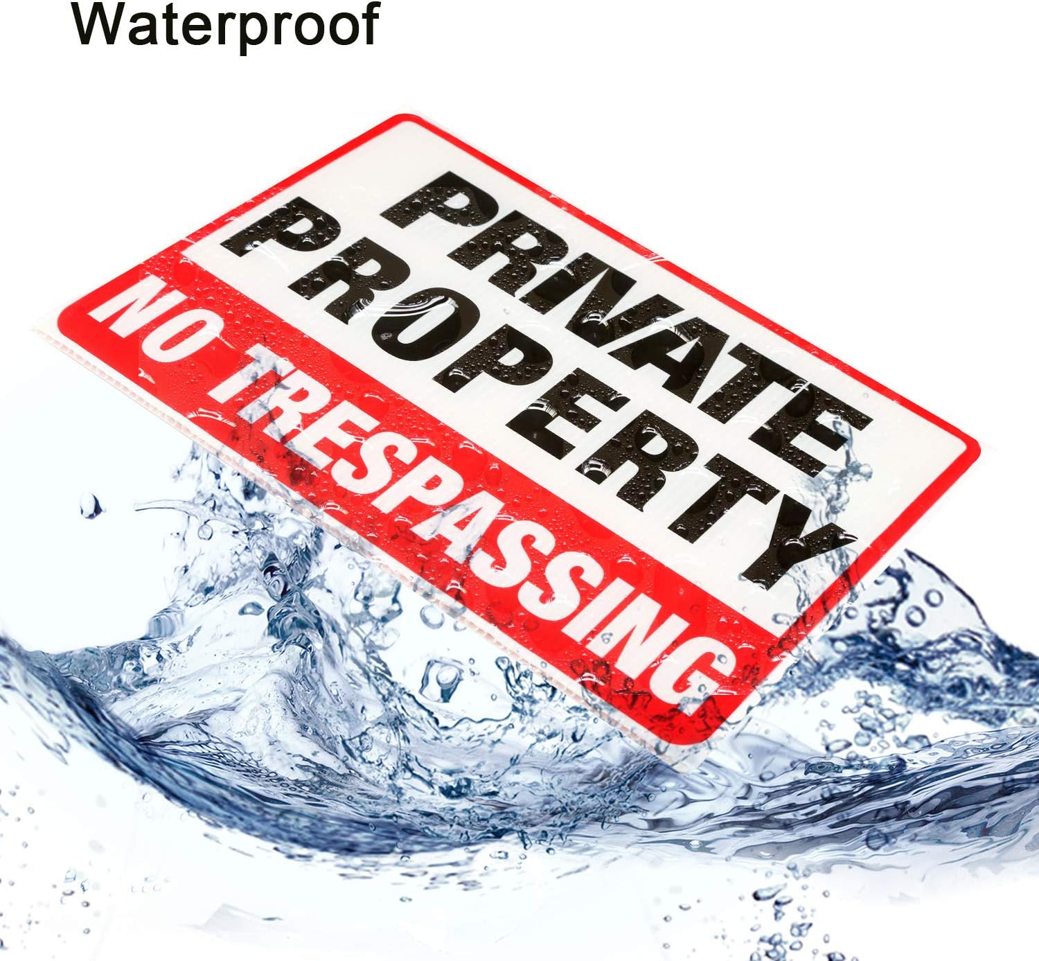 MUXYH 2 Pack Private Property No Trespassing Signs with Metal Wire H-Stakes, 12&prime;