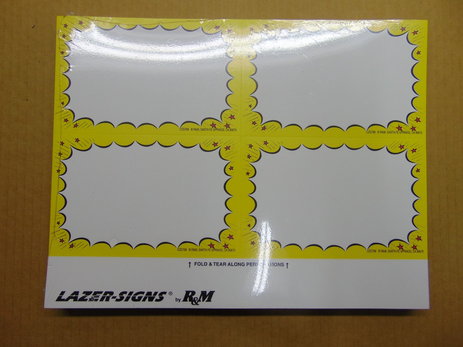 400 – 3.5&Prime; x 5.5&Prime; Yellow Border Business Retail Sale Sign Cards, Printable!