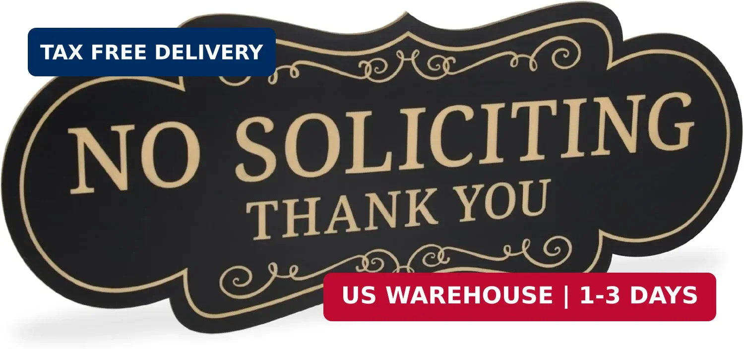 ExcelMark Premium No Soliciting Sign for House – Made in the USA (Small – 2&Prime;x 5&Prime;