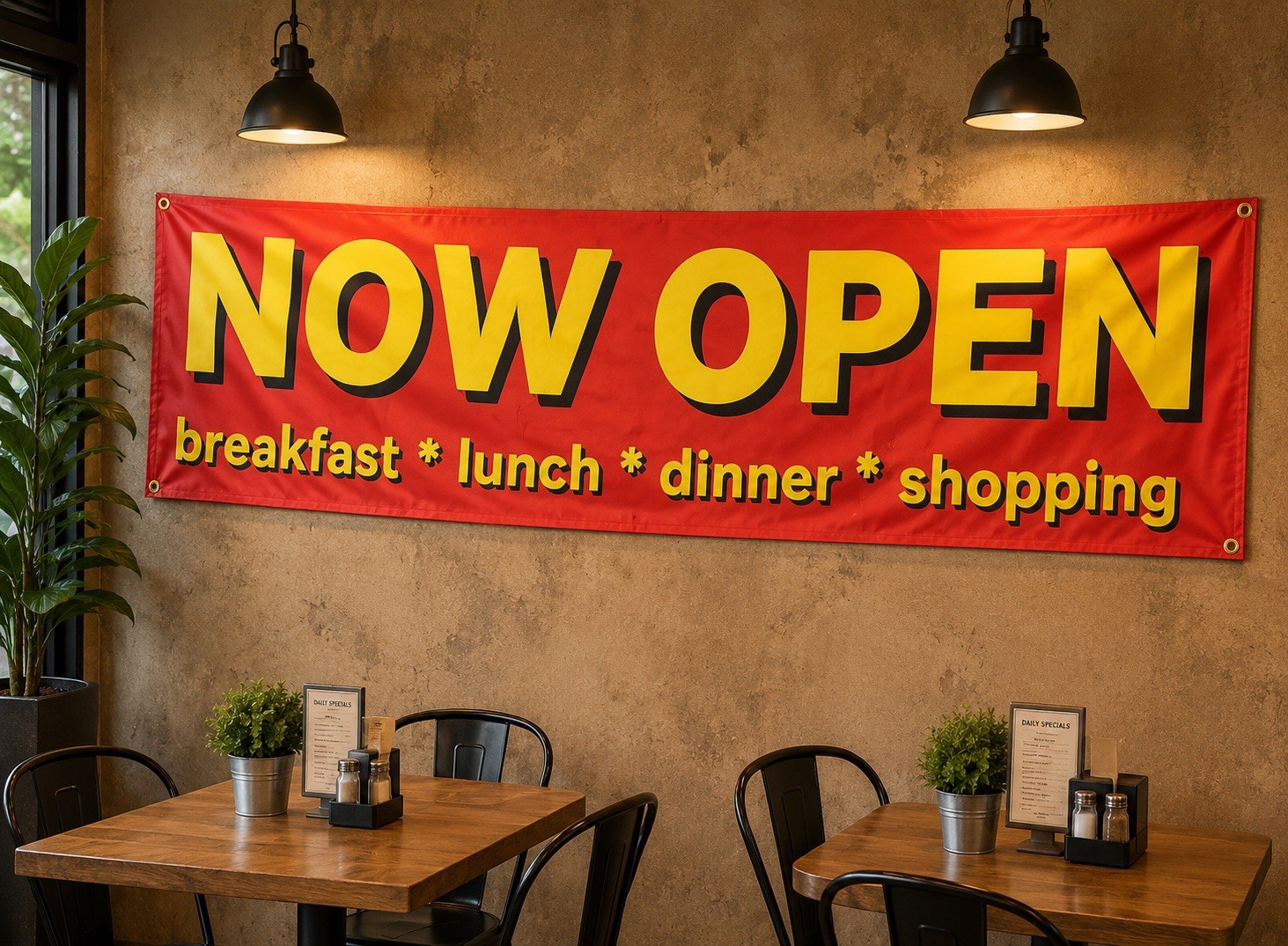 NOW OPEN Banner Sign Vinyl Alternative Store Grand Opening 7ft