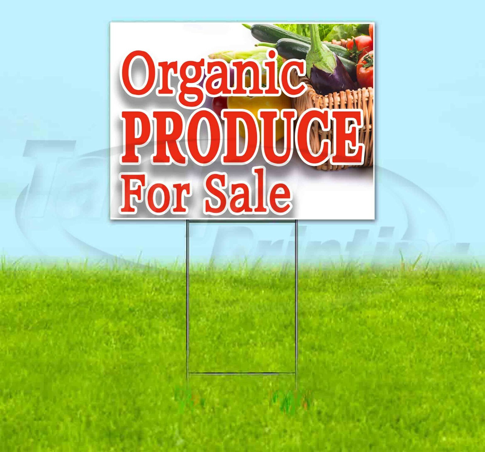 ORGANIC PRODUCE FOR SALE 18×24 Yard Sign Corrugated Plastic Bandit Lawn