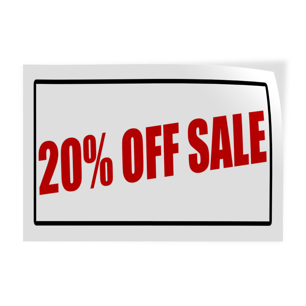 Decal Stickers 20% off Sale Promotion Business Vinyl Store Sign Label Business