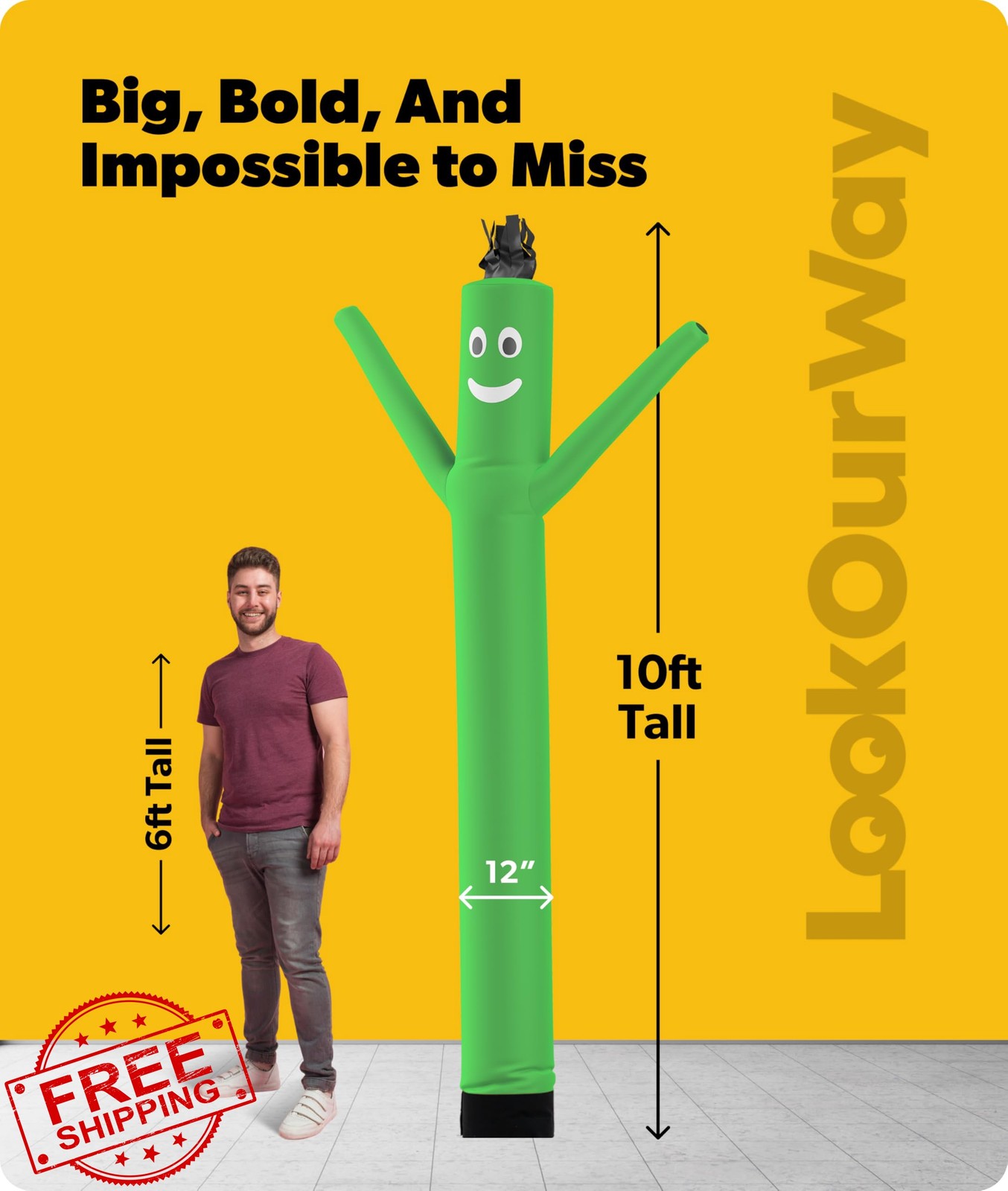 LookOurWay 10ft Green Air Dancers Attachment