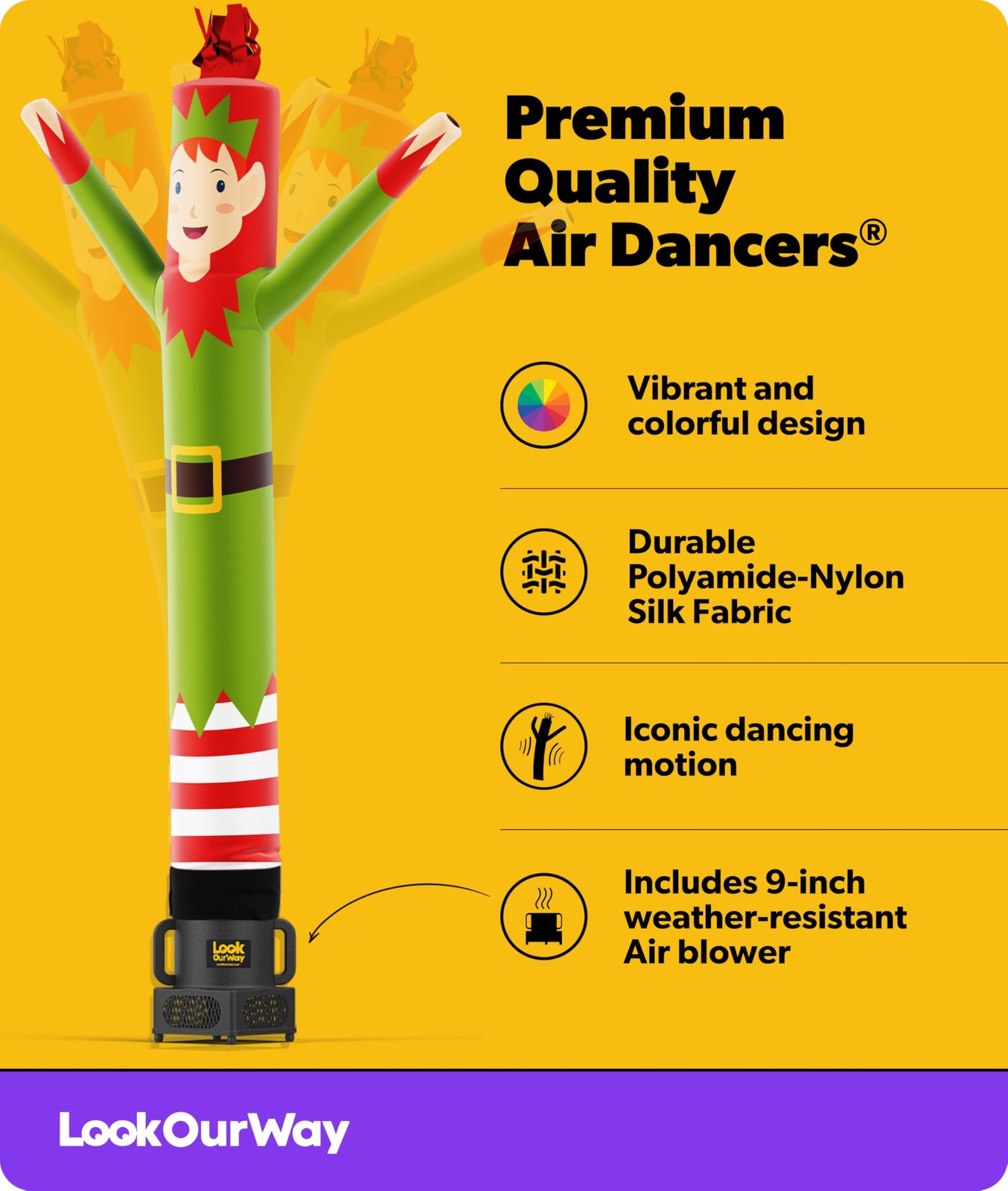Lookourway Air Dancers Inflatable Tube Man 7Ft Tall Set Waving Inflatables Tube