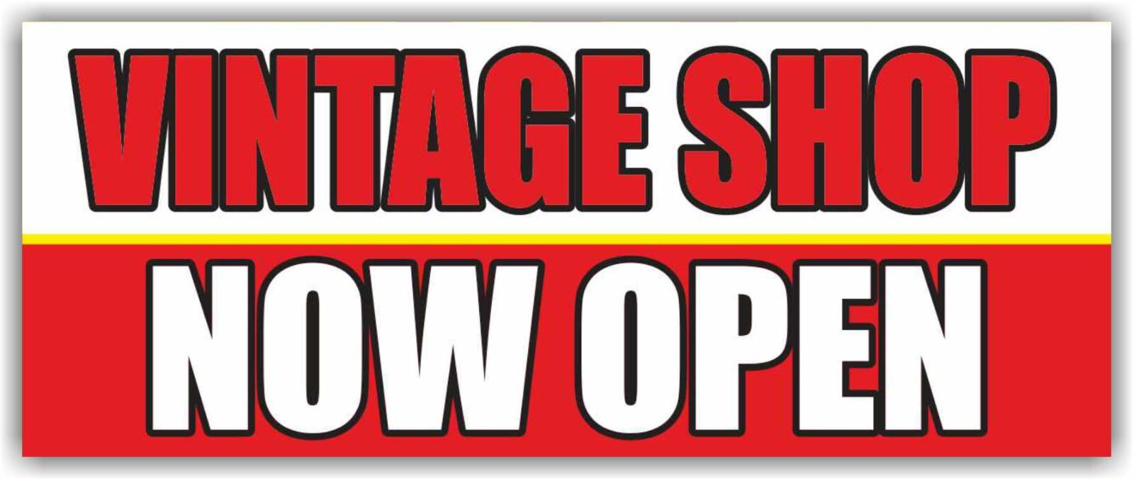 VINTAGE SHOP NOW OPEN Advertising Banner Vinyl Sign ANTIQUE SHOP Collectible