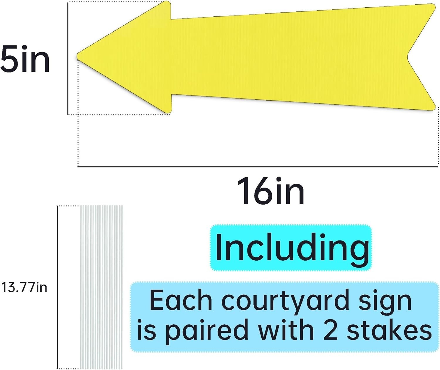 Durable 3-Piece Yellow Arrow Directional Signs – Easy Installation for Events
