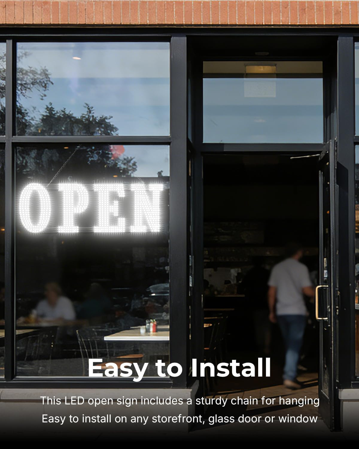 Open Sign for Business, 40&Prime;X14&Prime; Jumbo Open Sign with Timer and Remote Control