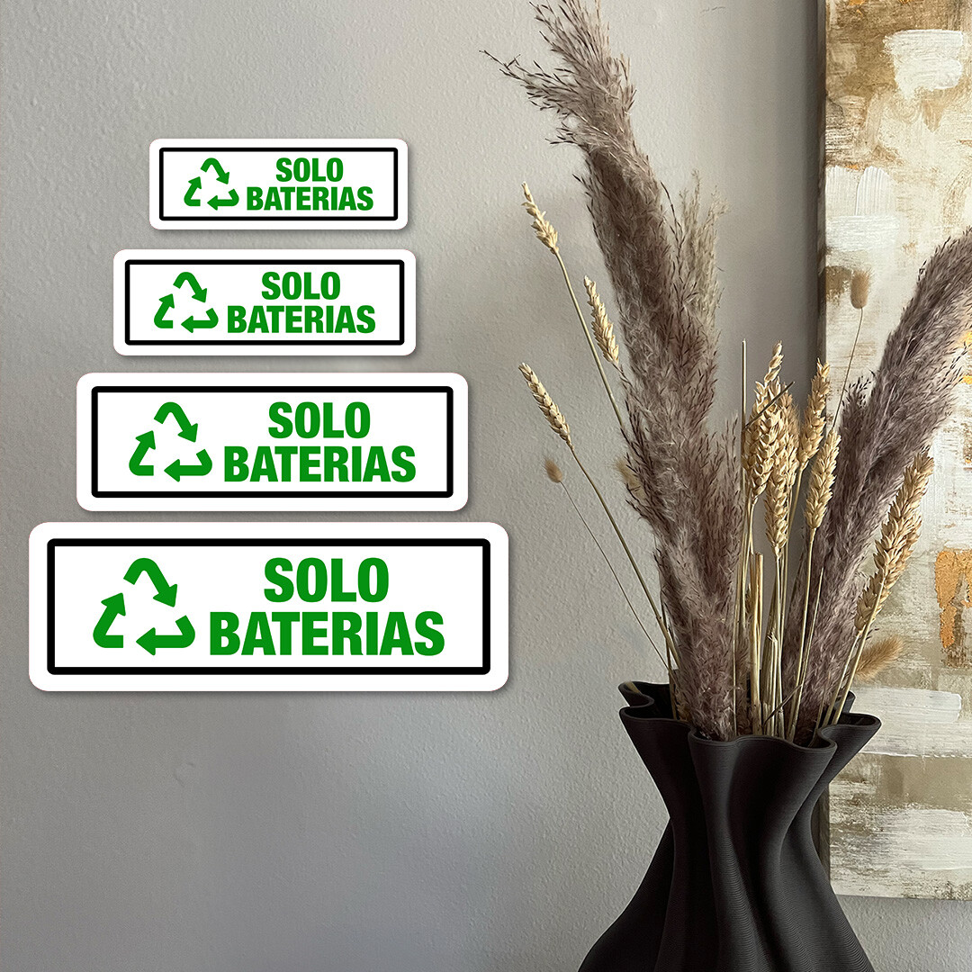 Standard Plus Solo Baterias Door or Wall Sign | Spanish Business Signage
