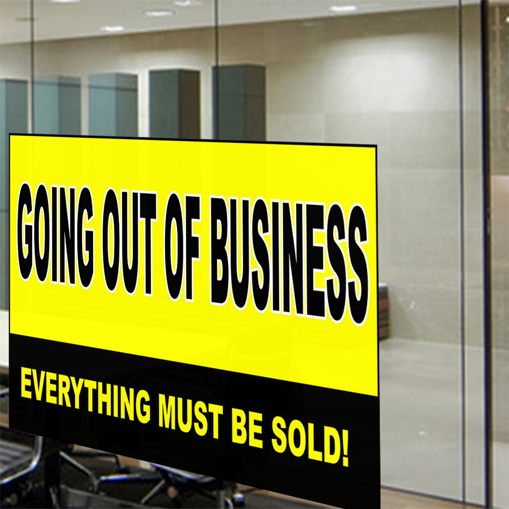 Decal Stickers Going out of Business Everything Must Be Sold Store Sign Label