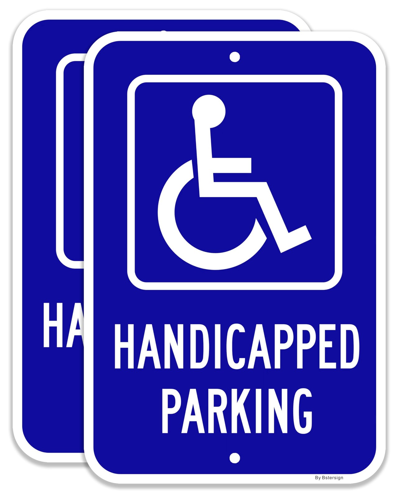 Handicap Parking Signs x 2 Pack, 12 x 18, Reflective Aluminum, Waterproof.