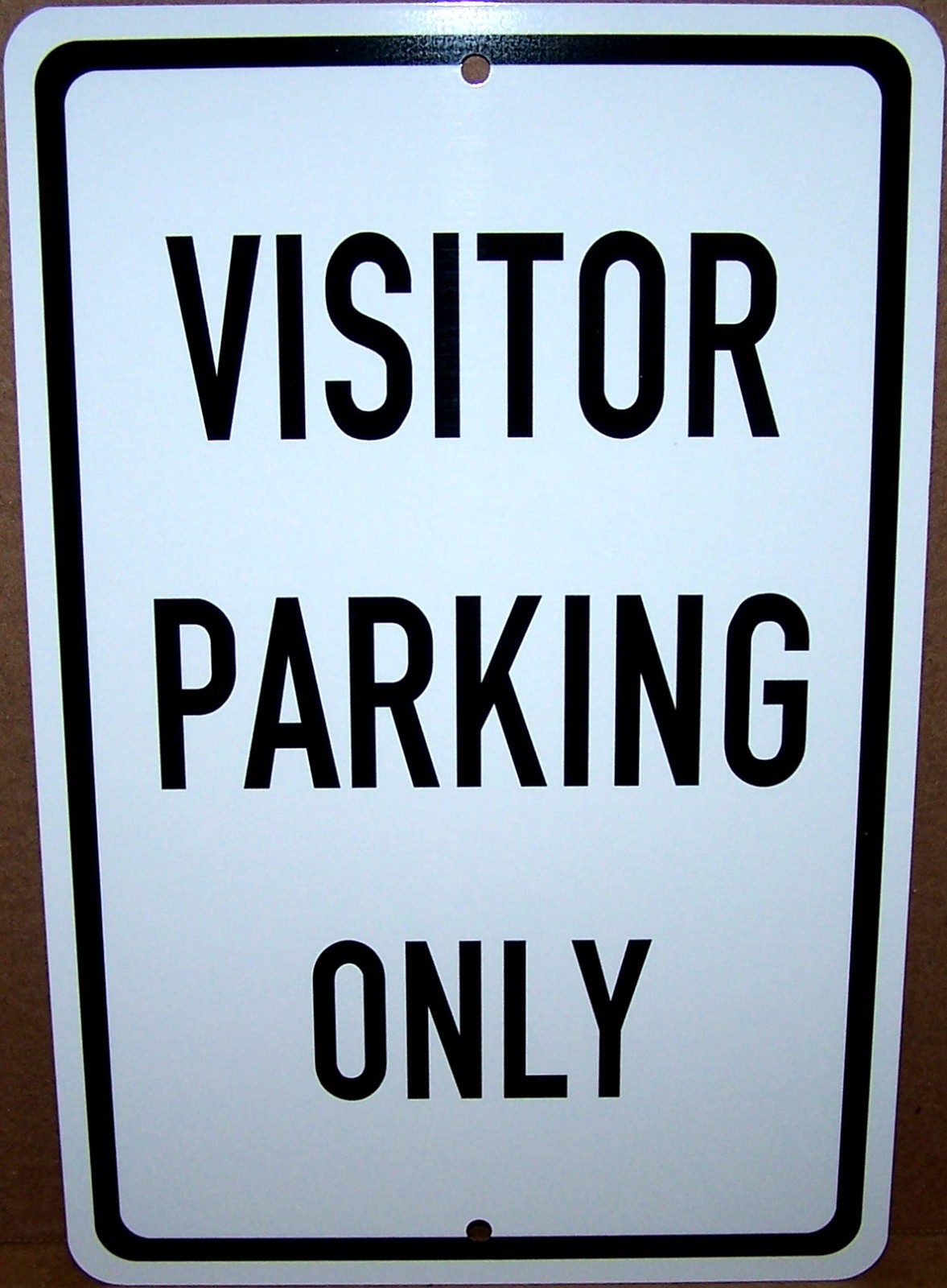 Visitor Parking Only 8&Prime; x 12&Prime; Aluminum Sign UV Protected Made in the USA – Black