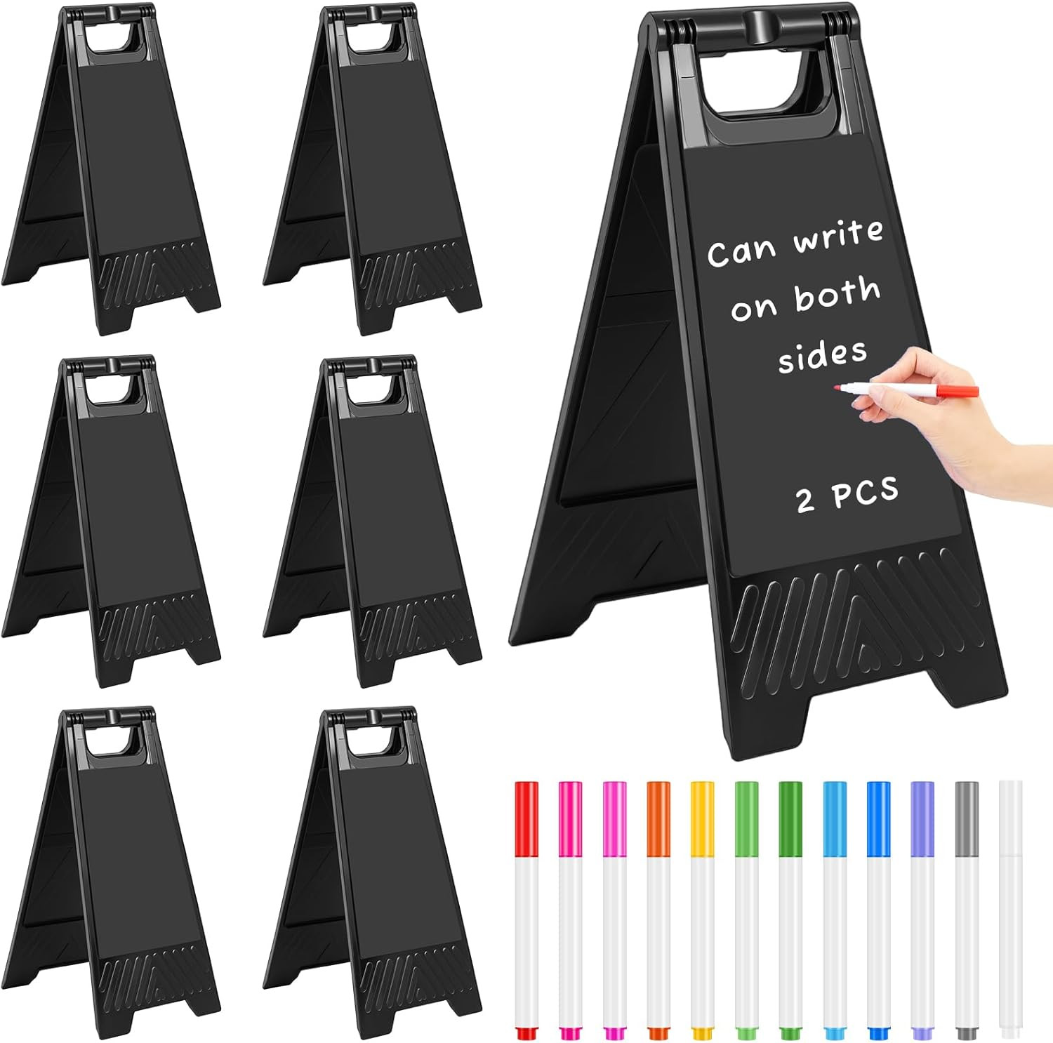 6 Pack a Frame Sandwich Board Sign with Dry Erase Surface Double Sided Sidewalk