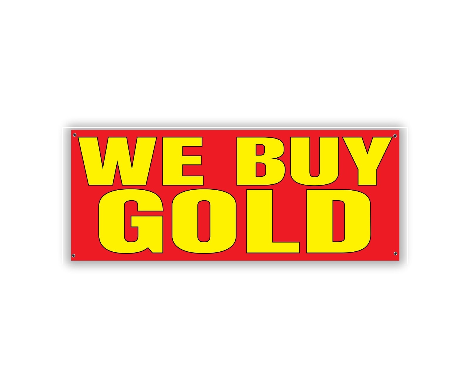 We Buy Gold Banner Sign, Bold Gold Buyer Banner, 48&Prime; x 20&Prime;
